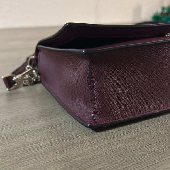 Kate Spade Black and Burgundy Floral Print Crossbody Shoulder Bag - Picture 7 of 10